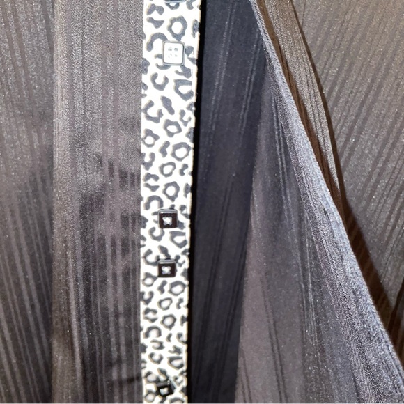 Coogi Classic black pin-stripped w/ leopard cuffs, neckline and button strip - Picture 11 of 13